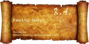 Kmetty Antal névjegykártya